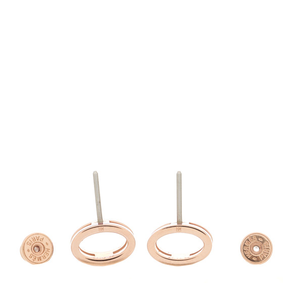 HERMES Rose Gold Lacquered Pop H Earrings Rouge H 1386478