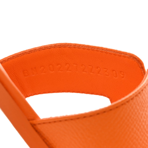 HERMES Epsom Oran Sandals 39 Orange Sunset 1383727