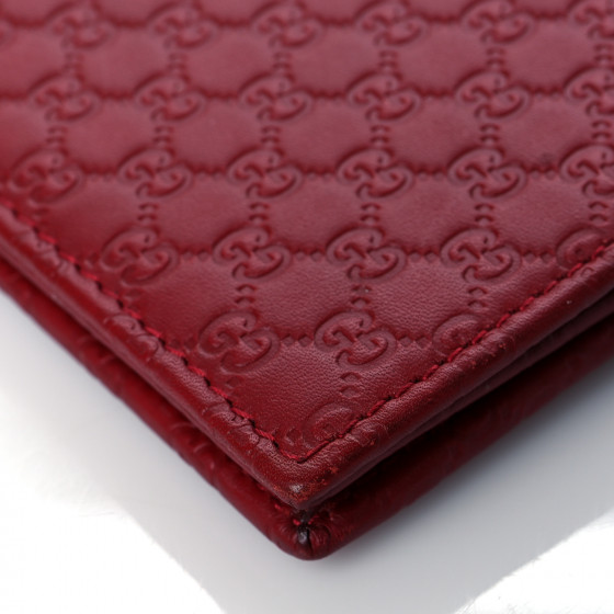 メル91076 GUCCI Microguccissima Crossbody Wallet Red 1074538