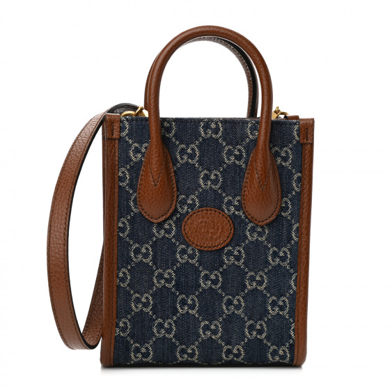 Gucci New Denim Gg Monogram Dollar Calfskin Mini Retro Interlocking G Gucci New Denim Gg Monogram Dollar Calfskin Mini Retro Interlocking G