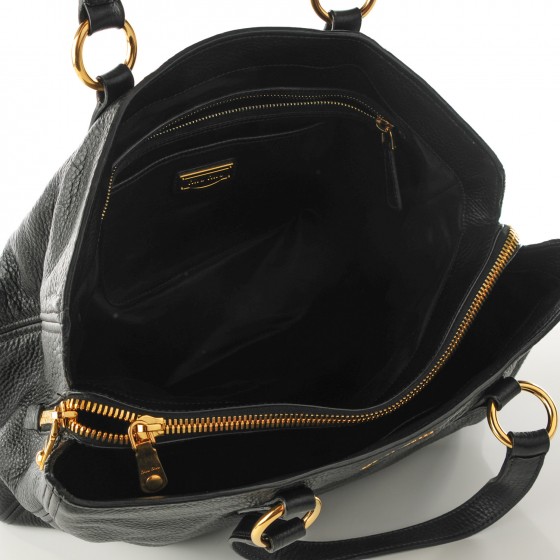 MIU MIU Vitello Caribu Top Handle Bag Nero Black 119568