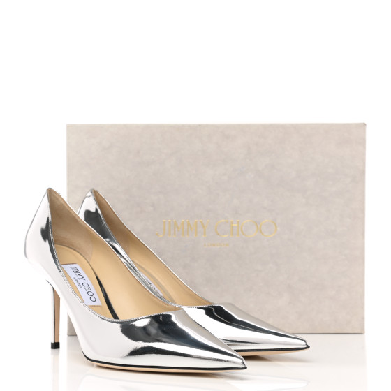 【美品】JIMMY CHOO Rmoy85 シルバー Jimmy Choo: Silver Romy 85 Heels | SSENSE