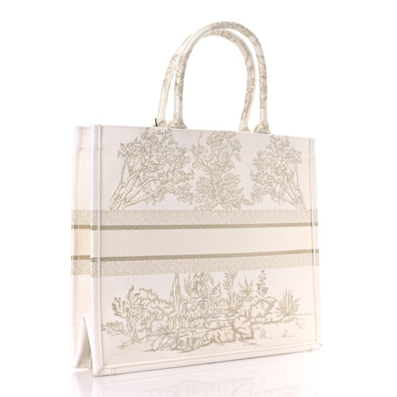CHRISTIAN DIOR Canvas Embroidered Large Around The World