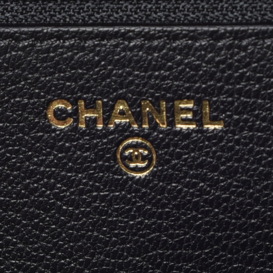 【CHANEL】Chanel WOC（Patent Goatskin）【ランク:A】 CHANEL Goatskin Quilted Diamond CC Wallet On Chain WOC Black