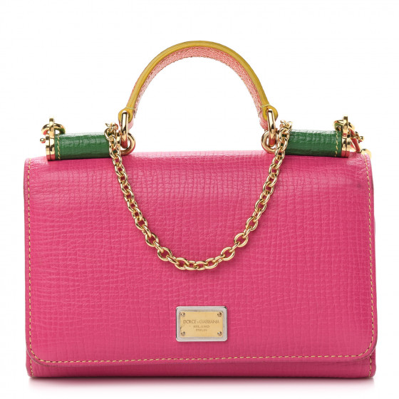 【Dolce & Gabbana】Dauphine カーフスキン ミニバッグ DOLCE & GABBANA Dauphine Mini Von Bag Pink Multicolor 932983