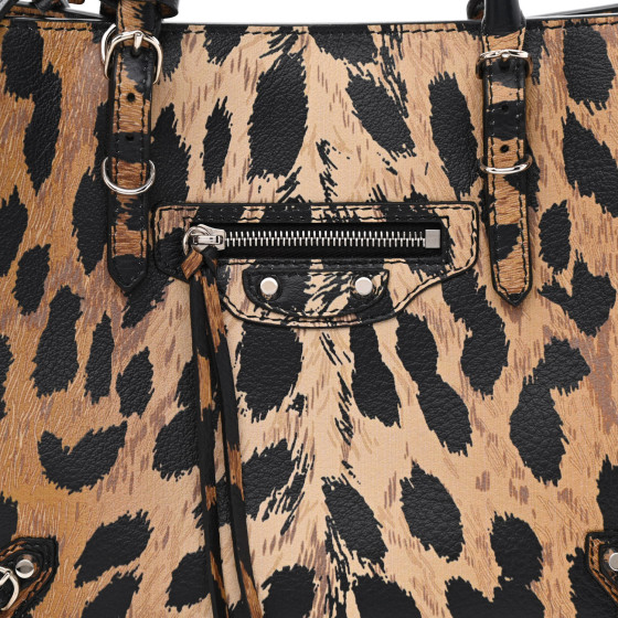 【BALENCIAGA】Cabas Leopard Small Tote Bag Balenciaga Cabas Xs Leopard Print Handbag 2-Way Tote Bag