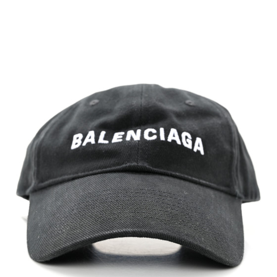 BALENCIAGA Cotton Logo Classic Baseball Cap 58 L Black White