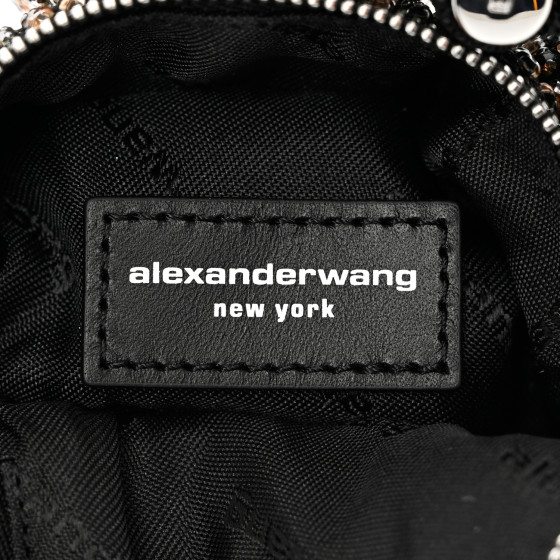 ALEXANDER WANG Crystal Mesh Tiger Beiress Wristlet Black