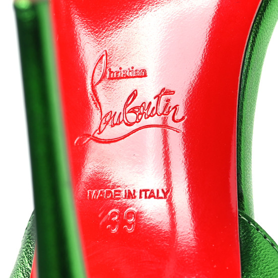 CHRISTIAN LOUBOUTIN Metallic Calfskin O Marylin 100