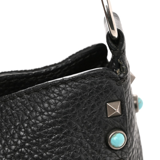 VALENTINO GARAVANI Pebbled Calfskin Tribal Small Guitar