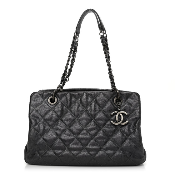 CHANEL Iridescent Caviar Quilted Chic Shopping Tote Silver 1337725 ...