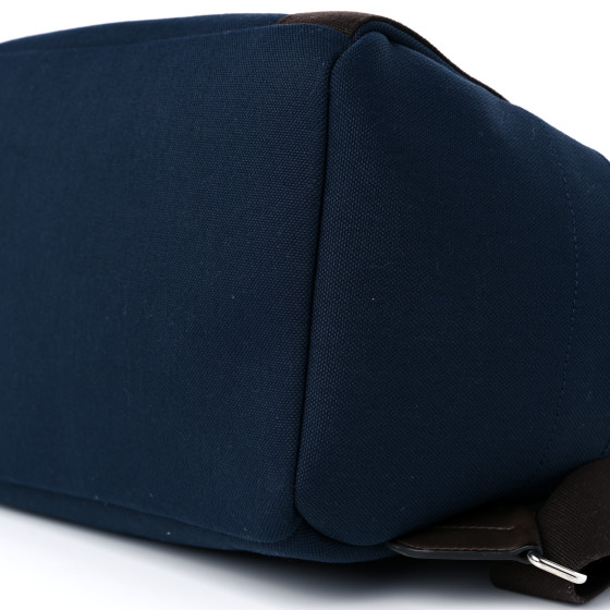 HERMES Toile Groom School Backpack Bleu Navy Feu 1390690