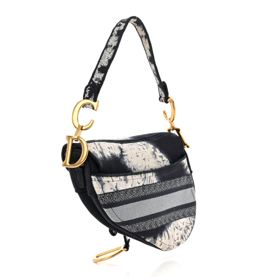 バッグ Christian Dior Tie-dye pony saddle bag Treasures of NYC - Dior Black Tie Dye Saddle Bag