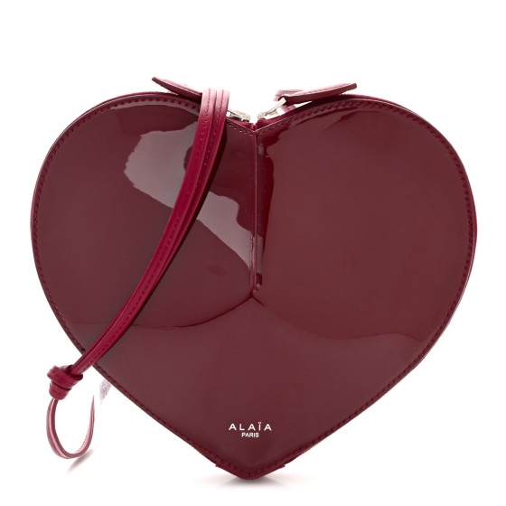 【Alaia】Le Coeur ハート パテント ミュール |ガーネットレッド ALAIA Patent Calfskin Le Coeur Bag Garnet Red 1536287