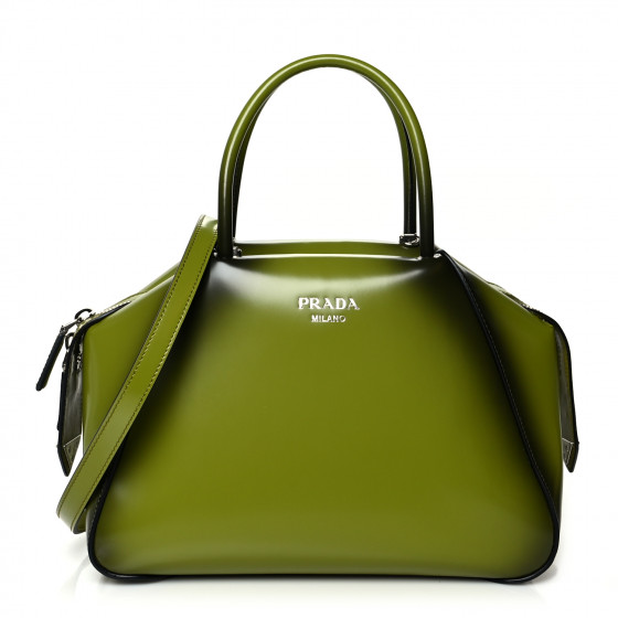 PRADA Spazzolato Small Supernova Handbag Edera Sfumato