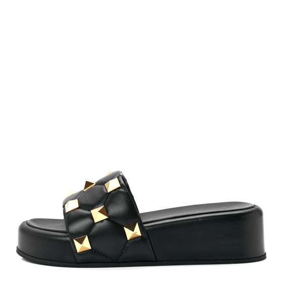 VALENTINO GARAVANI Nappa Roman Stud 30/50mm Platform Slide
