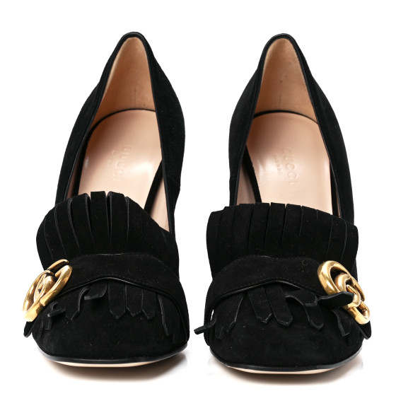 その他 golmani45 GUCCI Kid Scamosciato GG Marmont Fringe 105mm Loafer Pumps