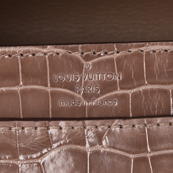 LOUIS VUITTON Alligator Chain Louise GM Taupe 242192