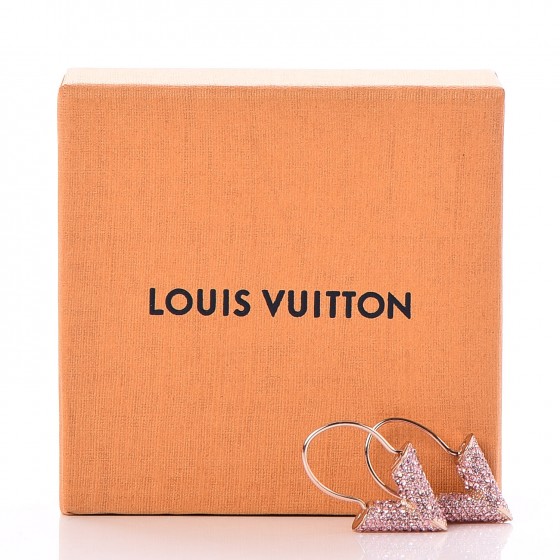 LOUIS VUITTON Crystal Essential V Strass Earrings Pink Gold