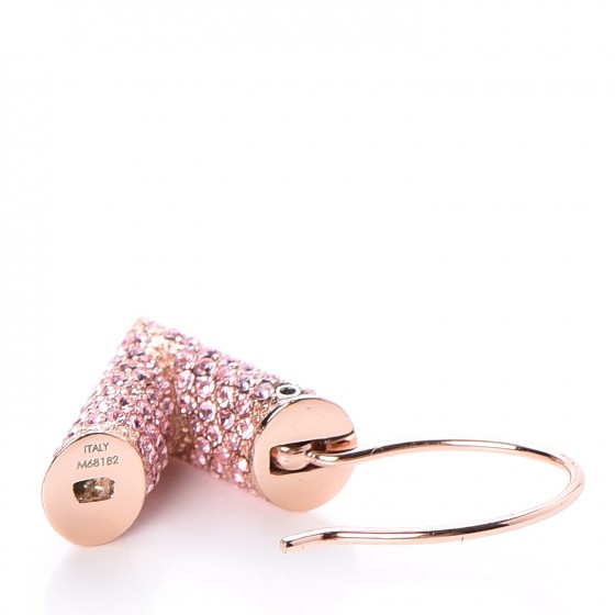 LOUIS VUITTON Crystal Essential V Strass Earrings Pink Gold