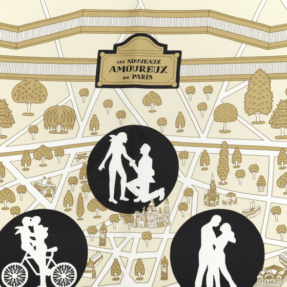 エルメス　HERMES　LES AMOUREUX DE PARIS　スカーフ Hermes 
