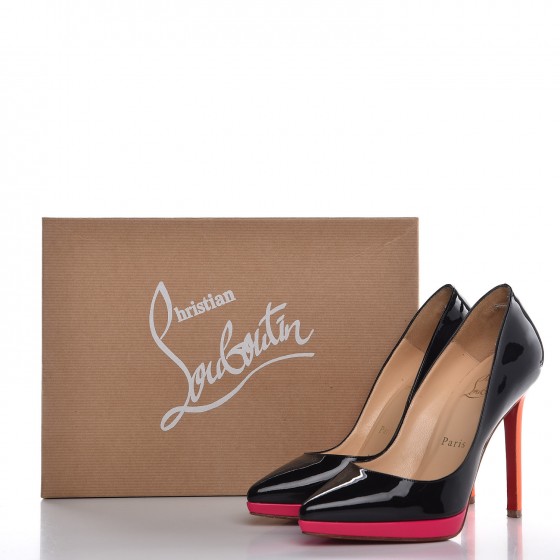 CHRISTIAN LOUBOUTIN Patent Pigalle Plato 120 Pumps 35 Fluo