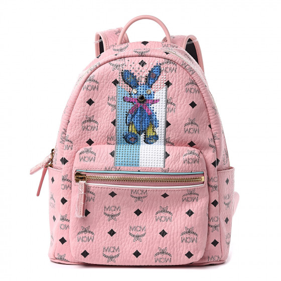 ★ MCM ★ VISETOS TWO-POCKET バックパック MCM Visetos Studded Small Dual Stark Backpack Black 378880