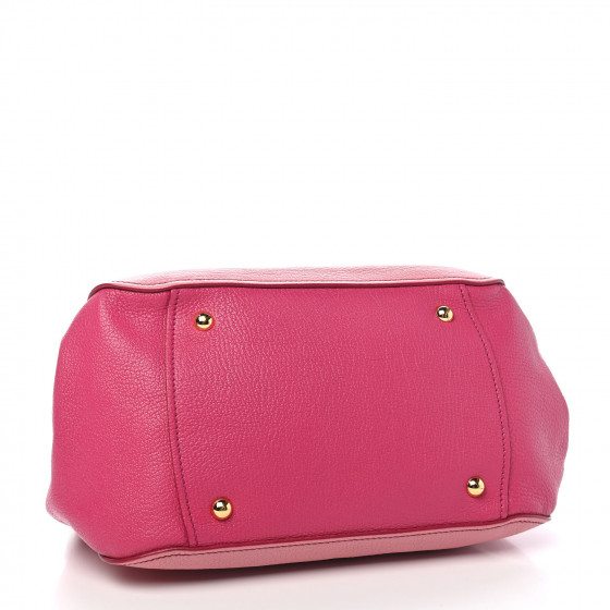ミュージシャン 373 ENAMEL LIVE BAG (BURGUNDY) MIU MIU Goatskin Madras Bi-Color Bowling Bag Rosa Peonia