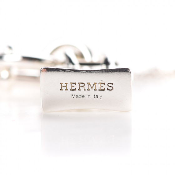 HERMES Sterling Silver Birkin Amulette Pendant Necklace