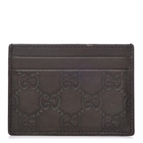 GUCCI Guccissima Card Holder Dark Brown 338740 FASHIONPHILE