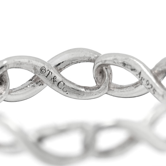 TIFFANY Sterling Silver Narrow Infinity Band Ring 45 3.25
