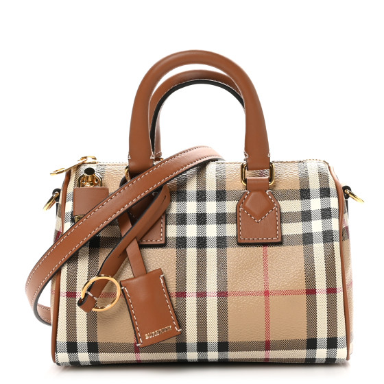 BURBERRY Vintage Check Mini Bowling Bag Briar Brown 1637634