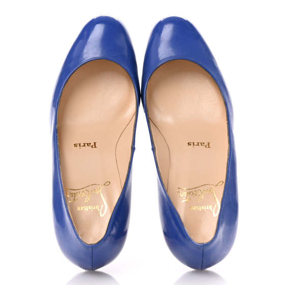 CHRISTIAN LOUBOUTIN Shiny Nappa Simple 85 Pumps 35 Blue