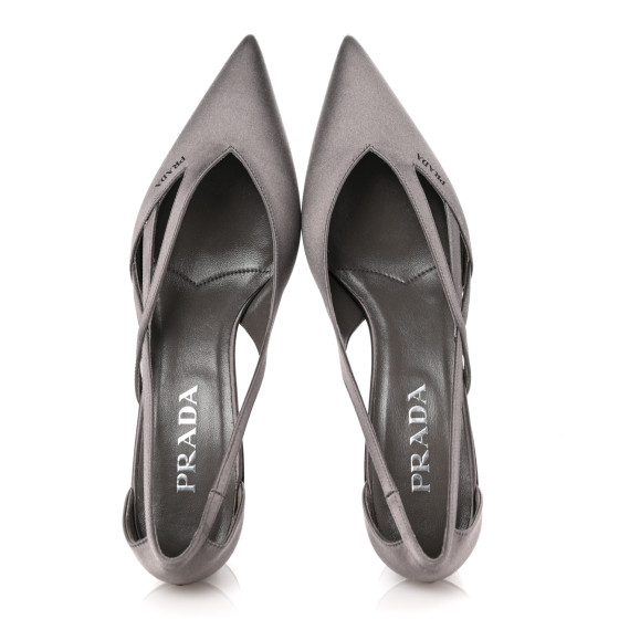 【関税＆送料込み】Prada 55Mm Satin Cut-Out Pumps PRADA Satin Cutout 55mm Pumps 38 Ardesia 1640431 | FASHIONPHILE