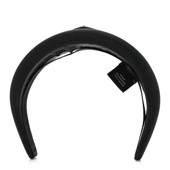 PRADA Re-Nylon Metal Triangle Logo Headband Black 1634756