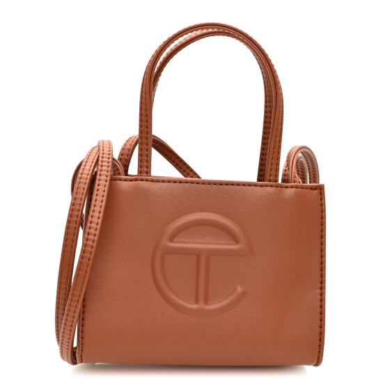 TELFAR Vegan Leather Small Shopping Bag Tan 1494629