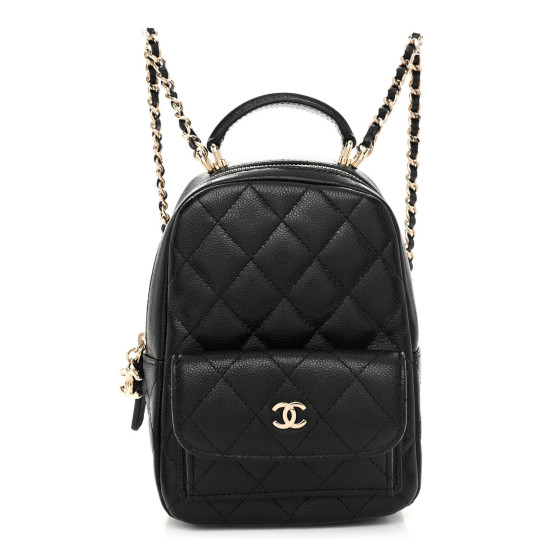 CHANEL Caviar Quilted CC Mini Classic Backpack Black