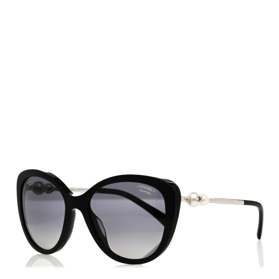 CHANEL Acetate Polarized Butterfly Winter Pearl Sunglasses