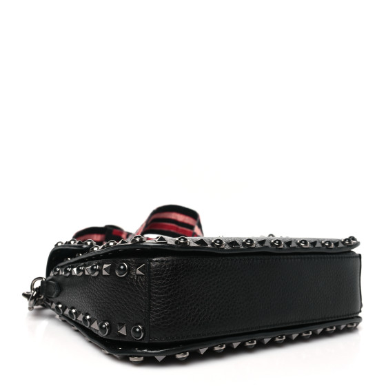 Valentino garavani バッグ VALENTINO GARAVANI Pebbled Calfskin Onyx Medium Guitar Strap