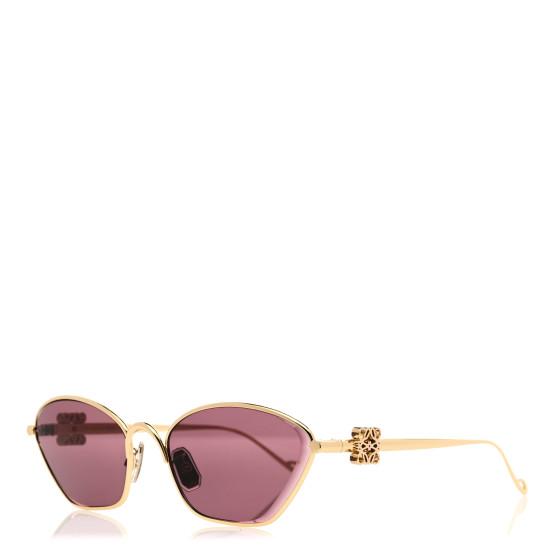 LOEWE Metal Anagram Hexagonal Sunglasses LW40115U Smoke Moka