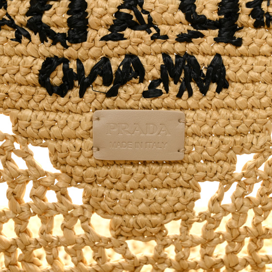 VIP価格.PRADA LOGO EMBROIDERED SYNTHETIC RAFFIA SHOPPING BAG Prada Raffia Embroidered Logo Tote Bag Naturale – DAC