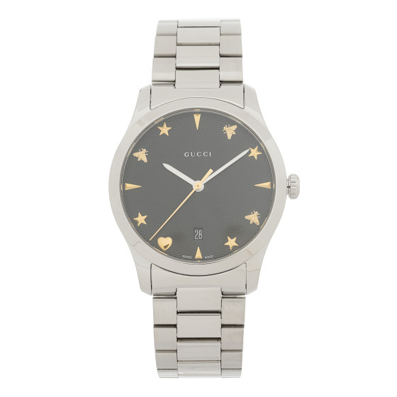 GUCCI Stainless Steel 38mm G-Timeless Charm Quartz Watch