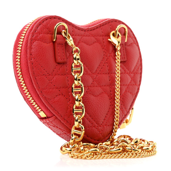 バッグ DiorDioramour  Caro Heart Pouch CHRISTIAN DIOR Calfskin Cannage Dioramour Caro Heart Pouch