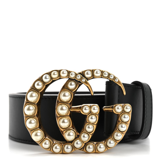 Children's leather Double G belt in black leather | GUCCI® US
