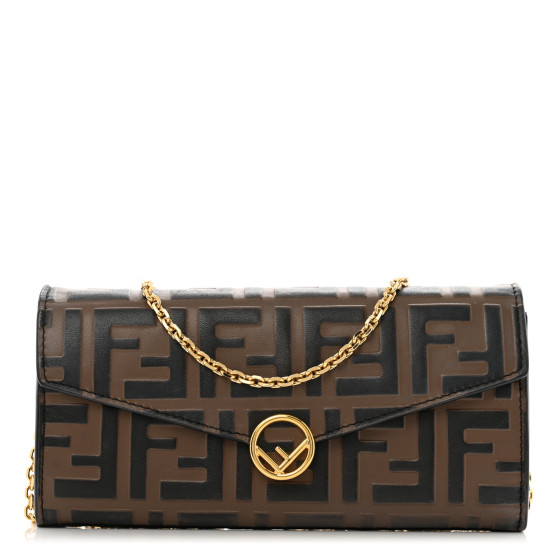 FENDI名刺入れCC CASE VIT.SOFT STAMPA FF 1974 FENDI Recycled Fabric Jacquard Vitello King FF 1974 Baguette