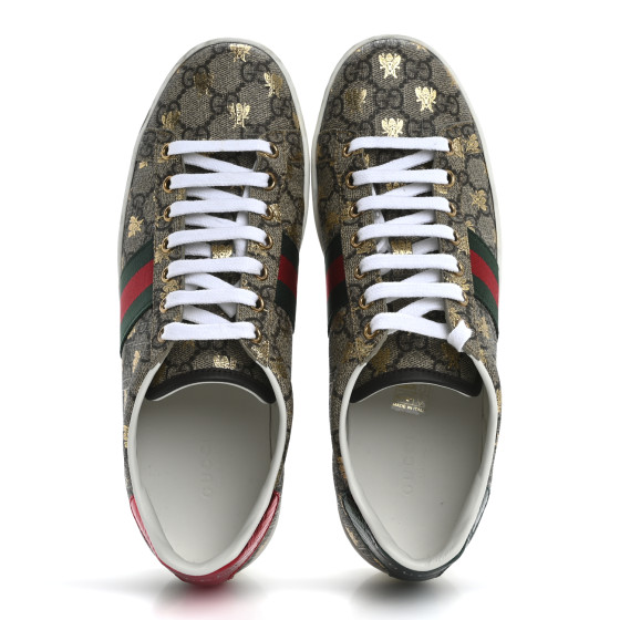 GUCCI GG Supreme Monogram Bees Ayers Web Womens Ace Sneakers
