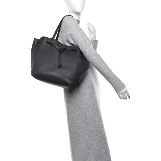 CELINE Soft Grained Calfskin Medium Belt Cabas Phantom Medium Grey