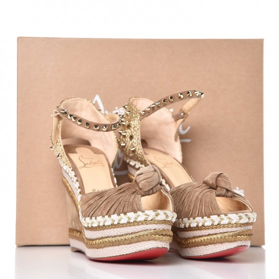 【 ルブタン 】Madcarina 120 Veau Velours Christian Louboutin | Madcarina 120 tan suede espadrille