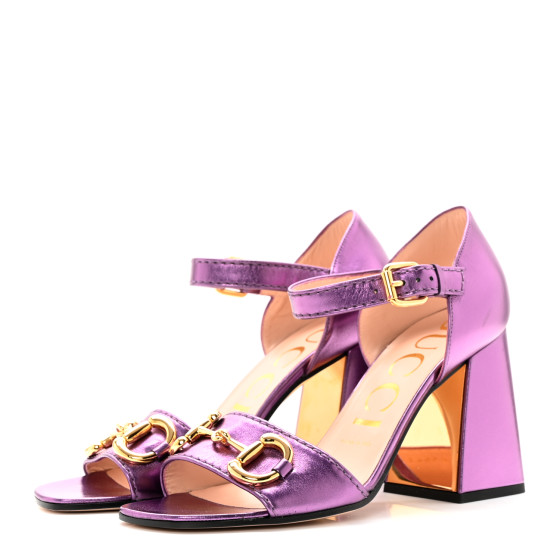 タイムセール 半額 Strap Cross Horsebit Nappa Metallic GUCCI 95mm 38.5 Sandals 靴