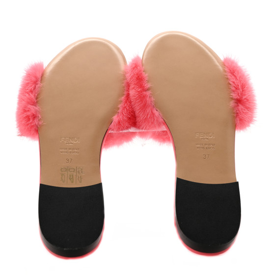 FENDI ミンクサンダル　37 Fendi Bicolor FF Mink Fur Slide Sandal 37.5 – THE CLOSET